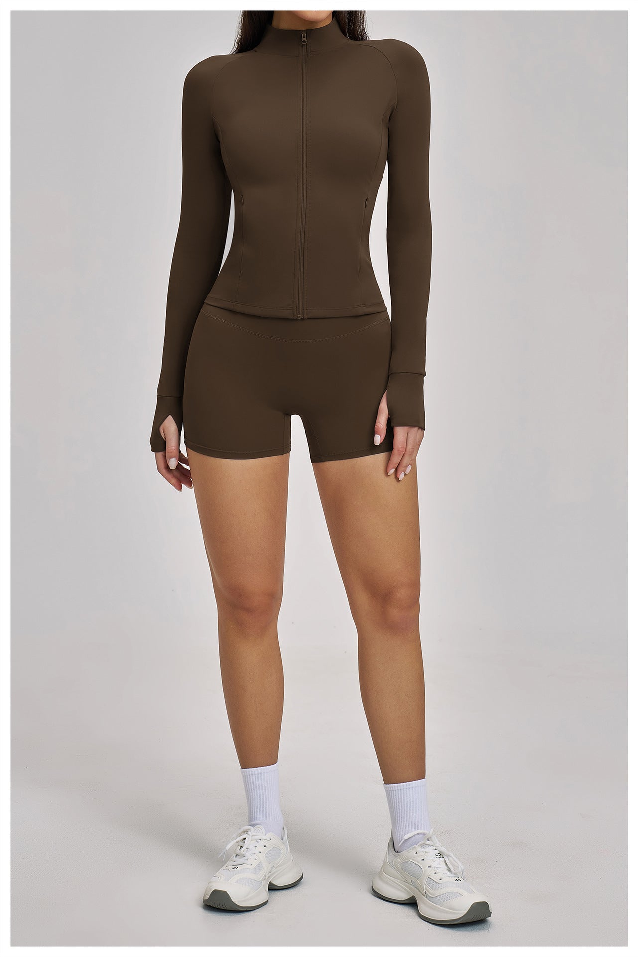 03/2026  Quick-drying fitness set with zipper, casual set for women, outdoor cycling, running and sports outfit, 4510