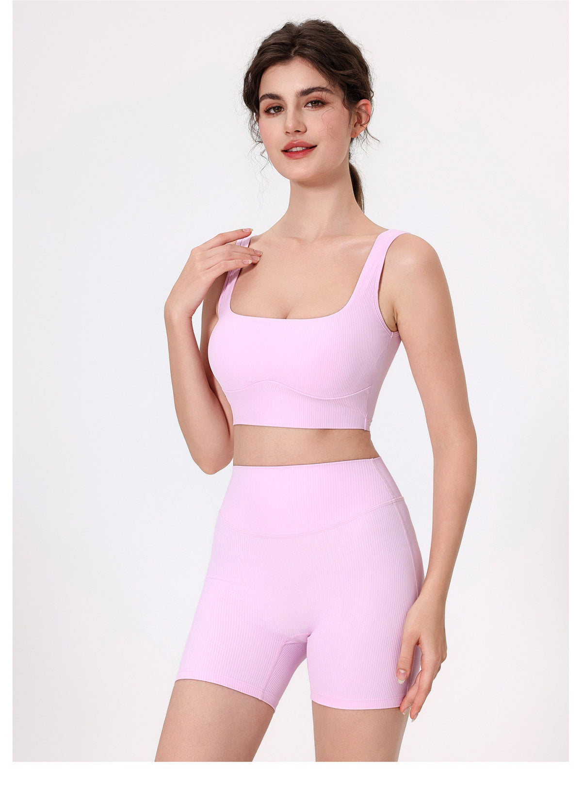 12/2025 Wide-strap athletic underwear with back support, push-up design, and side boob reduction.