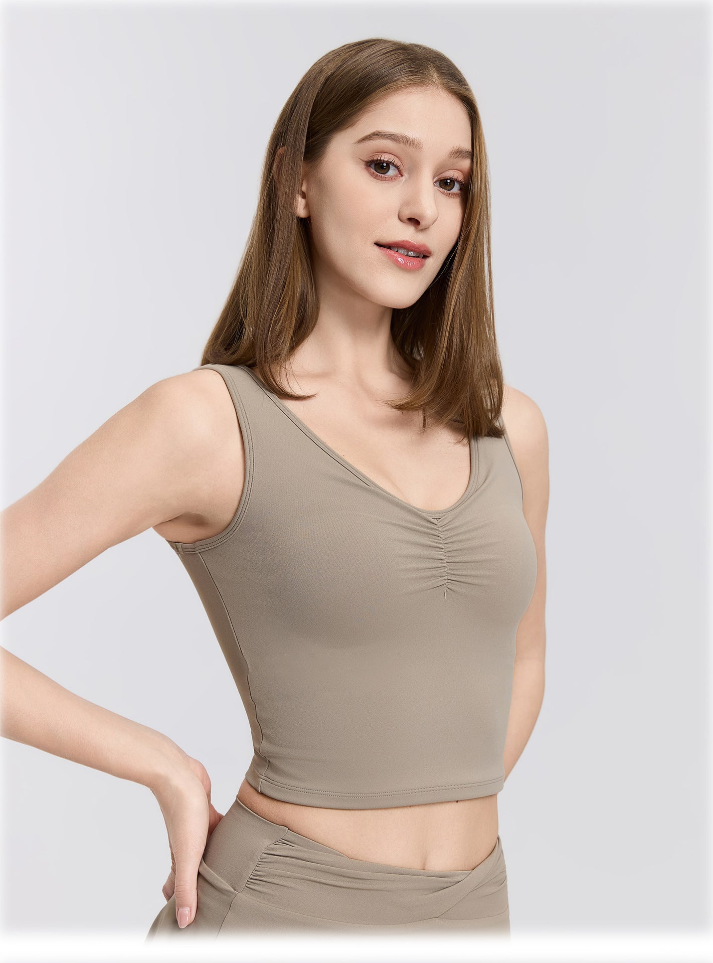 03/2026 fouregg Cloud-Feel One-Shoulder Yoga Top Built-in Bra Running Tops DX5874