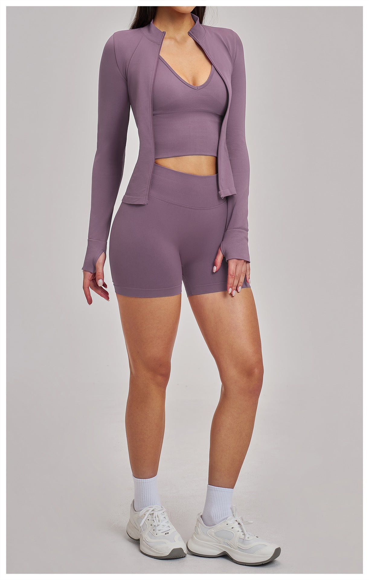 03/2026 Wholesale FOUREGG #5518 Seamless Sets  Cross-back seamless tight-fitting yoga set, high-elastic running sports set for women, 5518