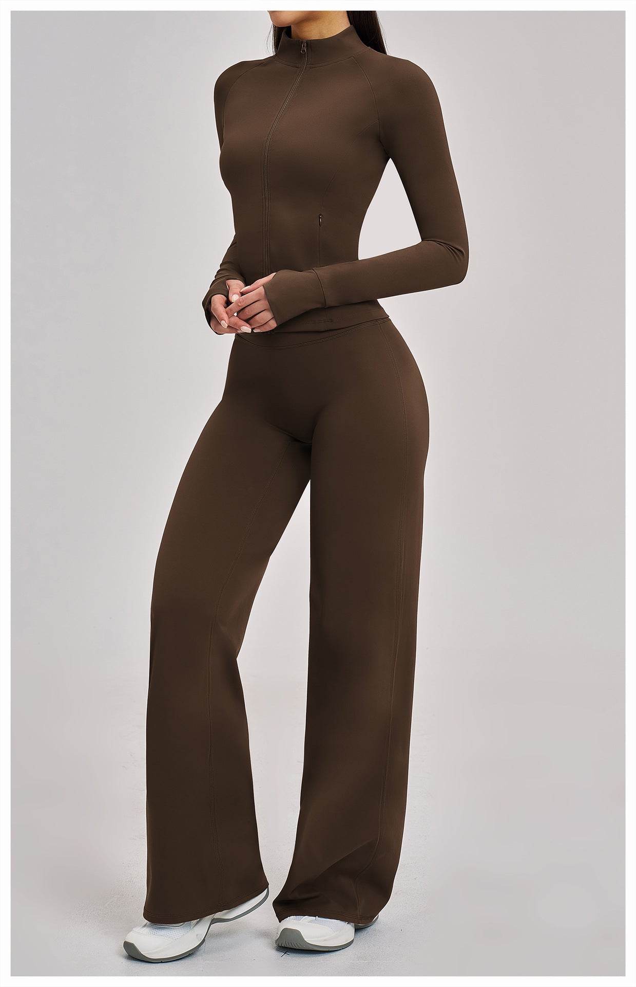 03/2026 Conjunto de yoga resistente de manga larga - versátil chaqueta de yoga informal para ejercicio, correr y fitness - conjunto de 4 piezas - 4510