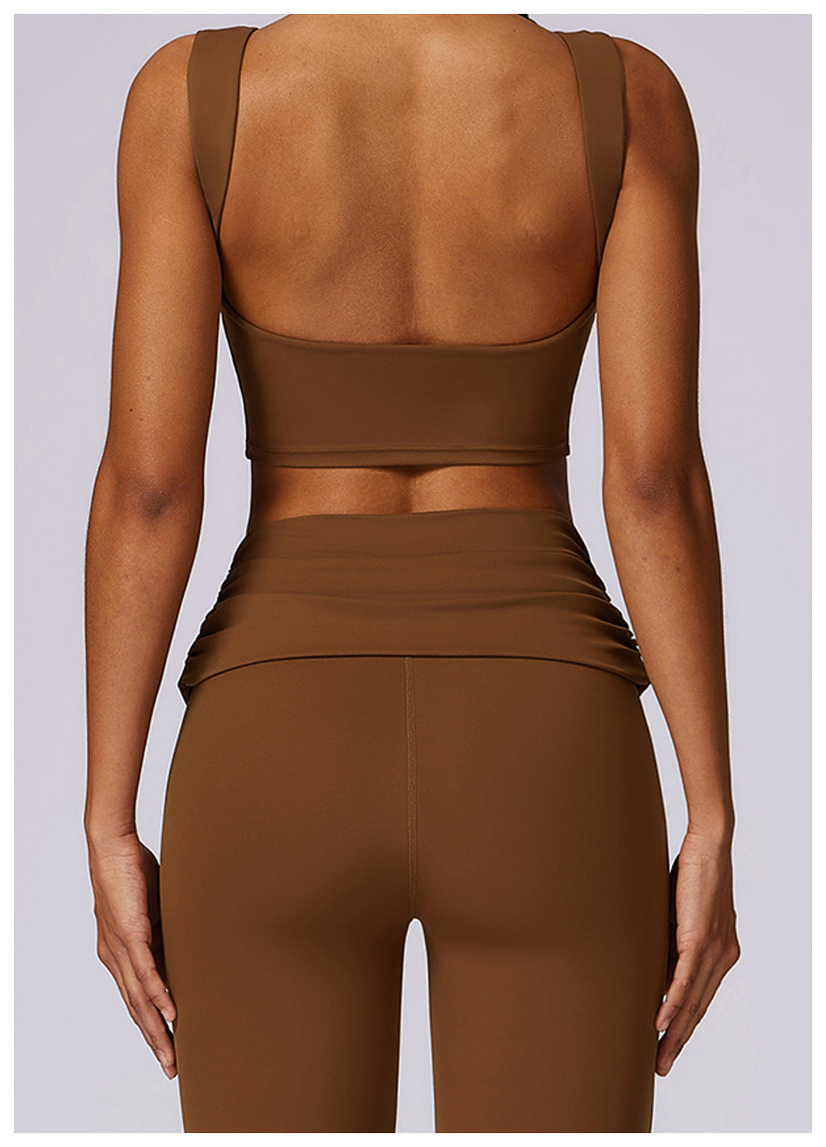 03/2024 Spring nude tight-fitting back yoga suit running sports suit for women breathable quick-drying fitness clothes 8516