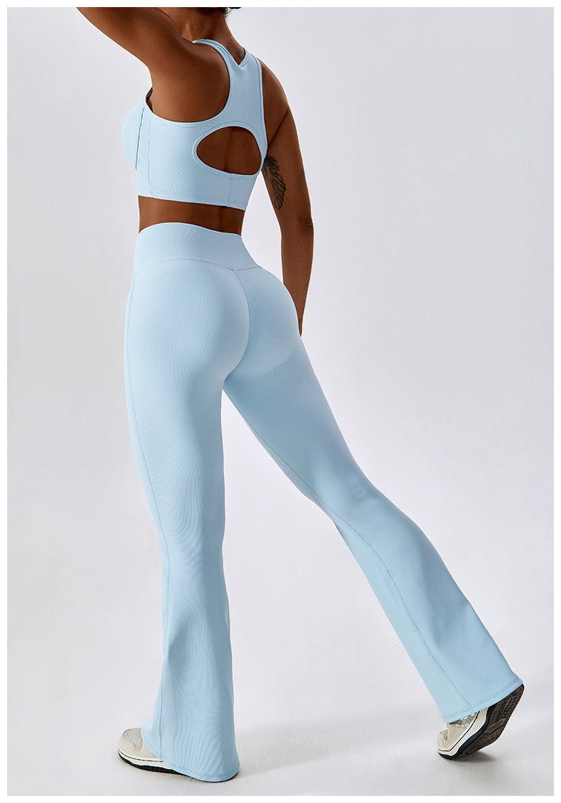 2023.09 ribbed shockproof high intensity running fitness vest threaded hollow beautiful back tight yoga bra 8333