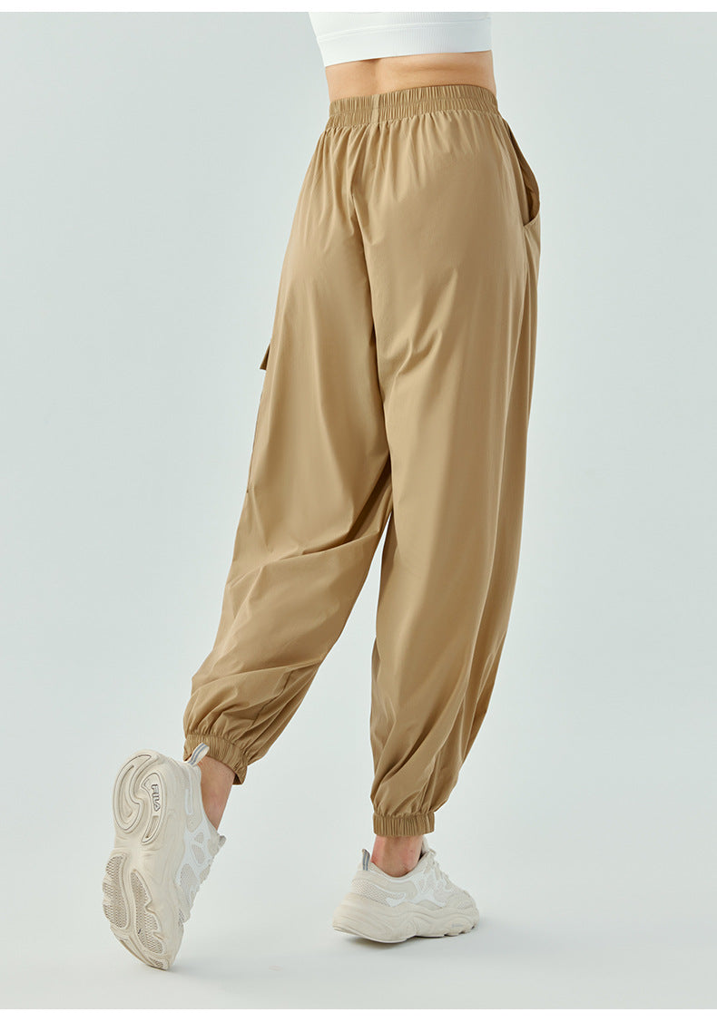 2023.09 New autumn and winter breathable loose vertical fitness pants ultra-thin breathable quick-drying running track pants for women