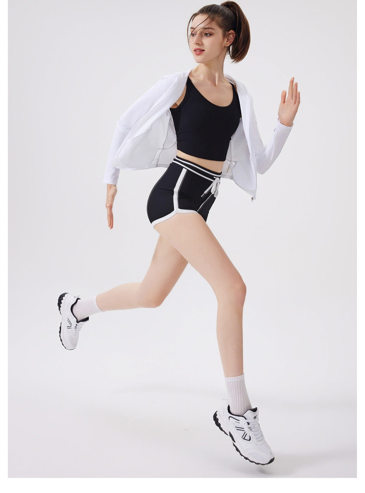 12/2025 fouregg Contrast Trim Yoga Shorts No Camel Toe Zero-Feel Gym Hot Shorts  fanxin-DK5333