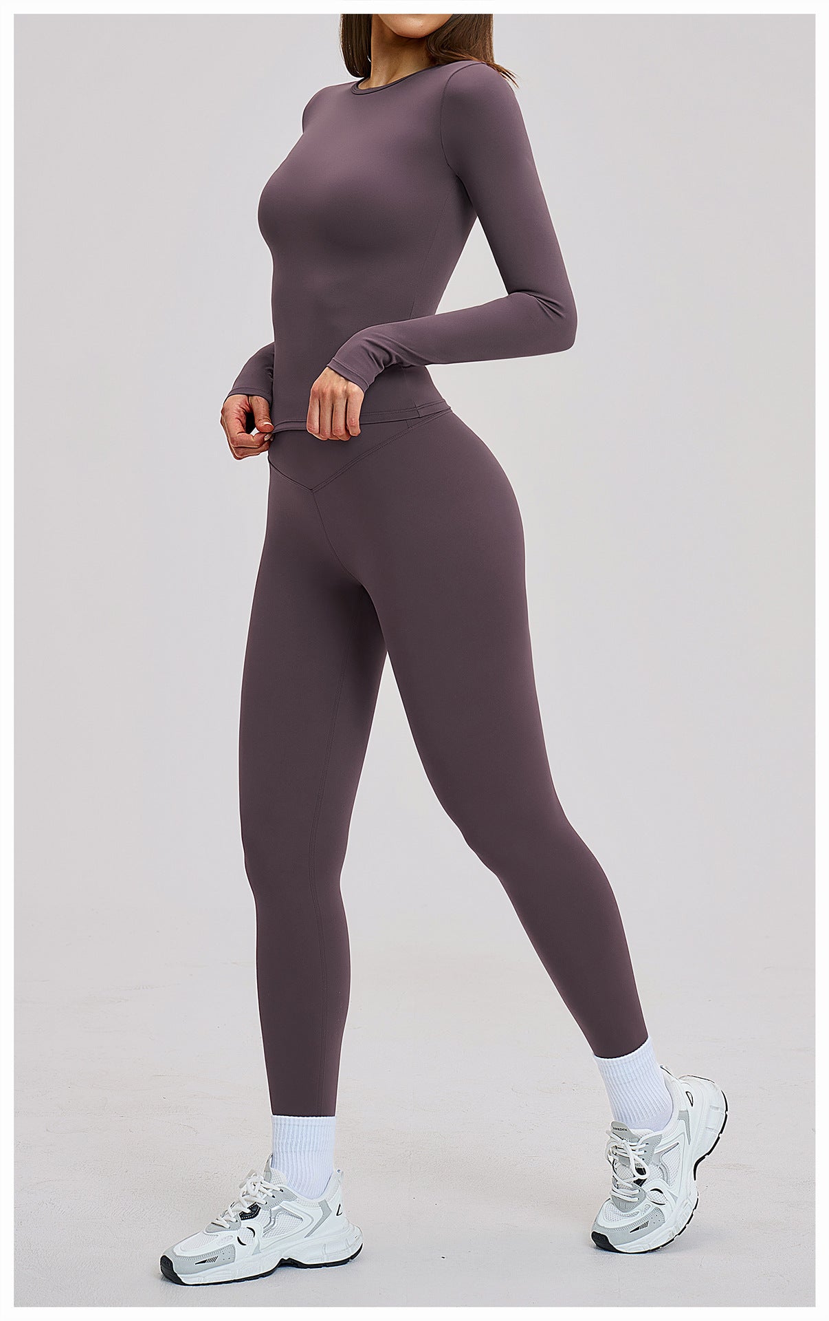 02/2026 Yoga set, brushed microfiber tight-fitting sport and casual outfit for women, outdoor running and fitness set, 8519