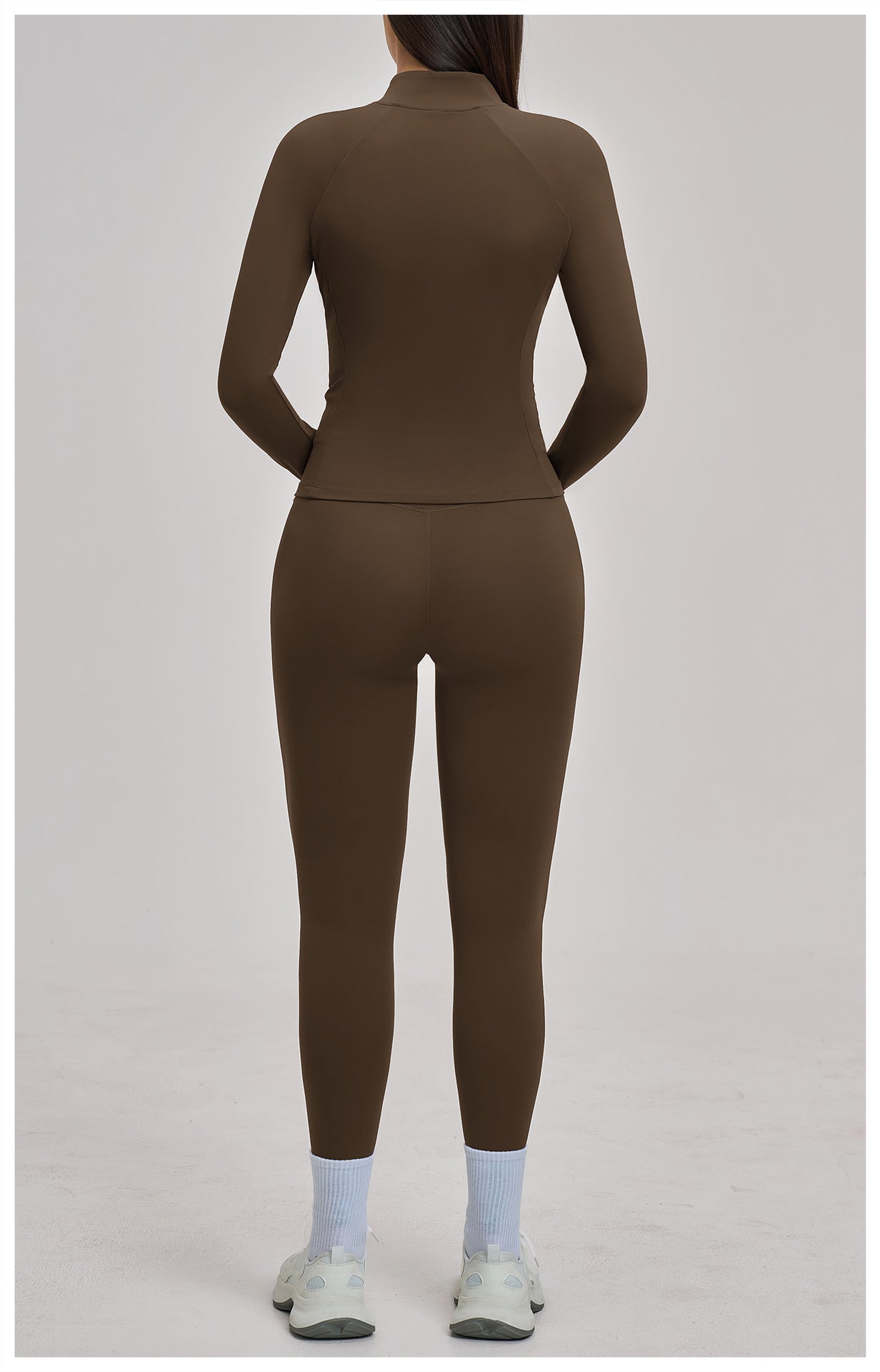 03/2026 Conjunto deportivo con cremallera acanalada - Conjunto casual para mujer - Ciclismo al aire libre, running y triatlón de fitness 4510
