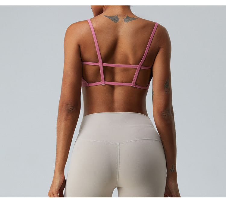 2023.09 Cloud sense sports bra  women's fine belt strap yoga vest sports bra fitness top