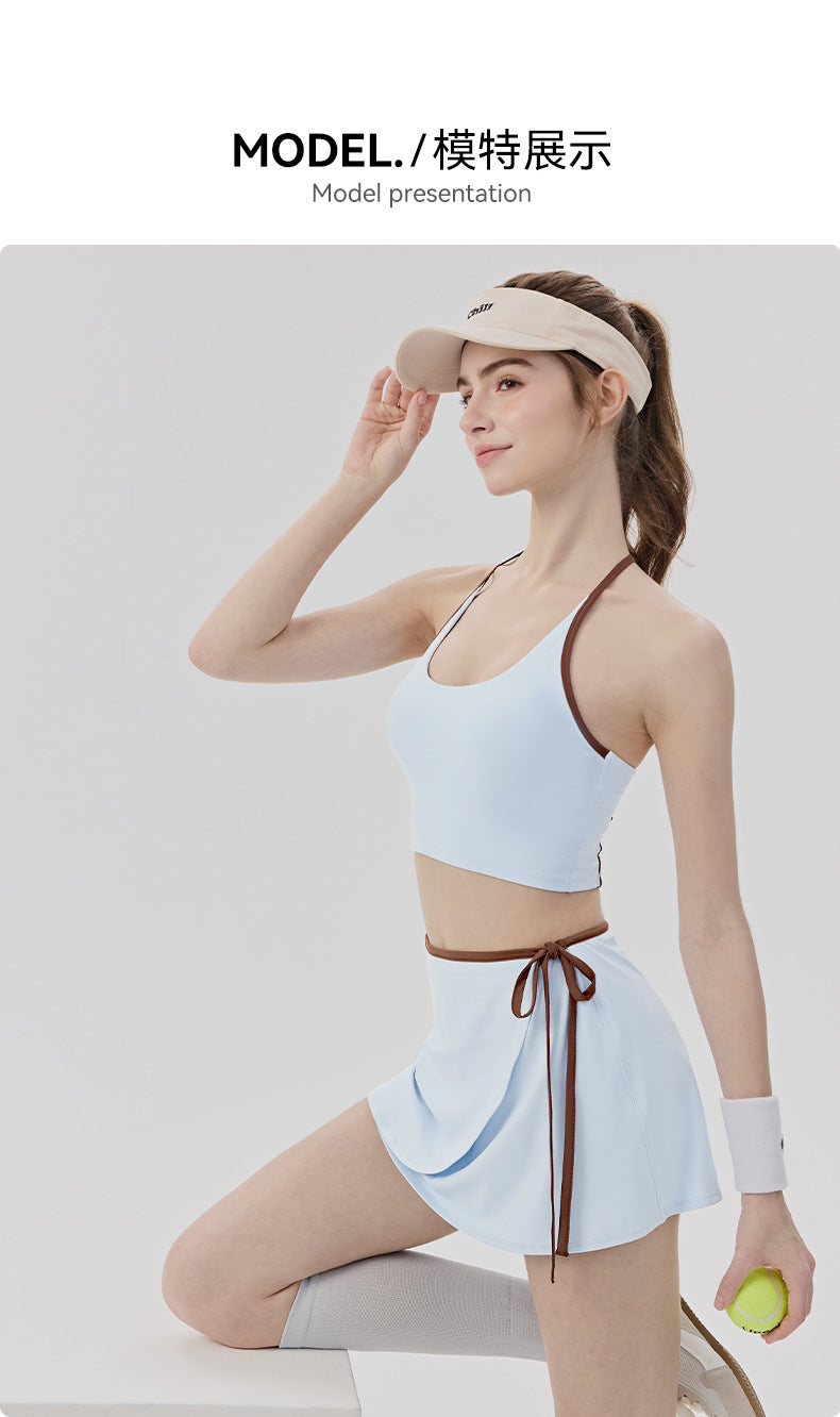 01/2026 Women's Yoga Vest with Padded Chest, No Need to Wear a Bra, Color Block Stripes, Beautiful Back, Pilates Fitness Top