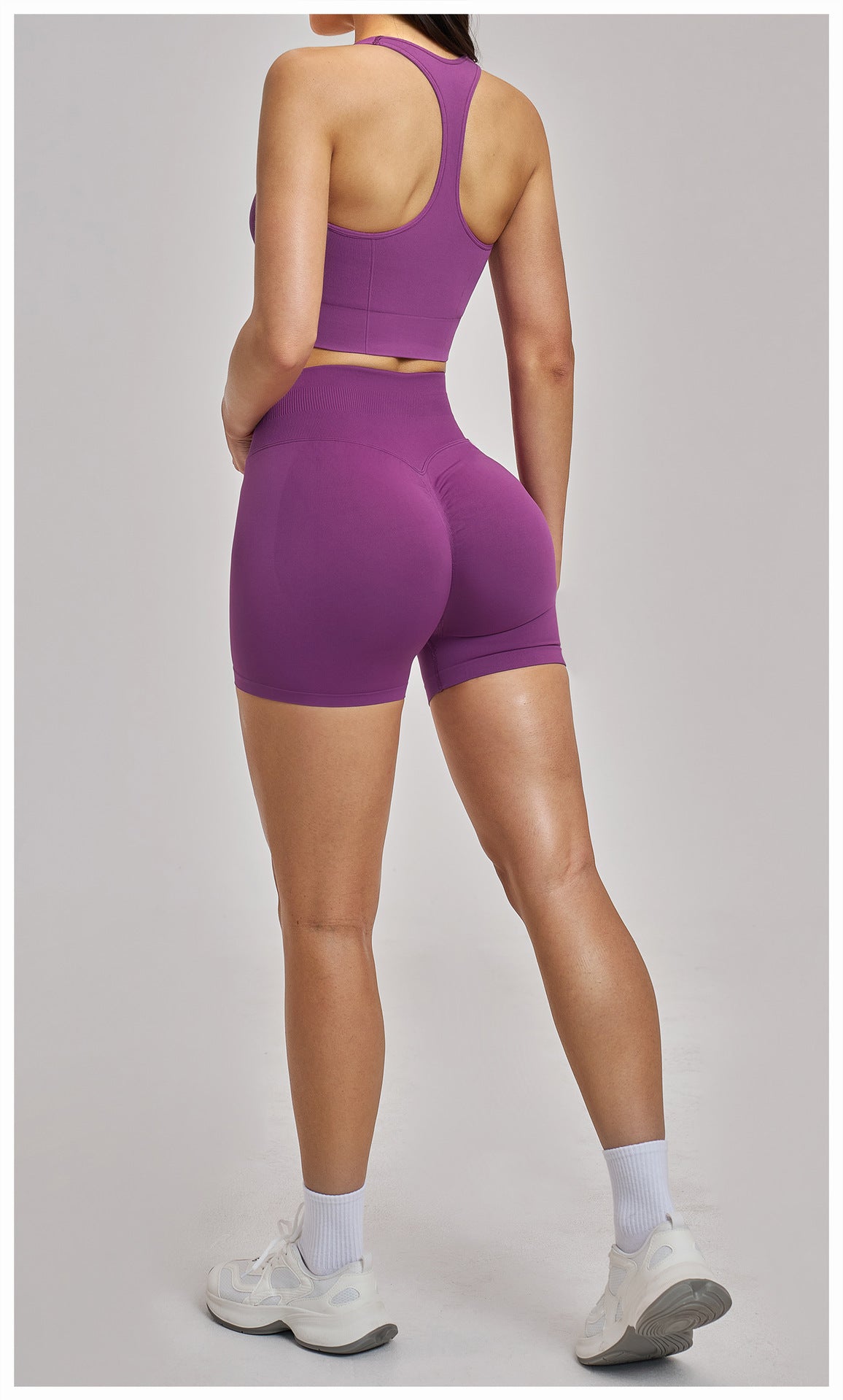 03/2026 Racerback Fitted Yoga Set, Seamless Fitness Wear, High-Elastic Running Sports Set for Women, 5518