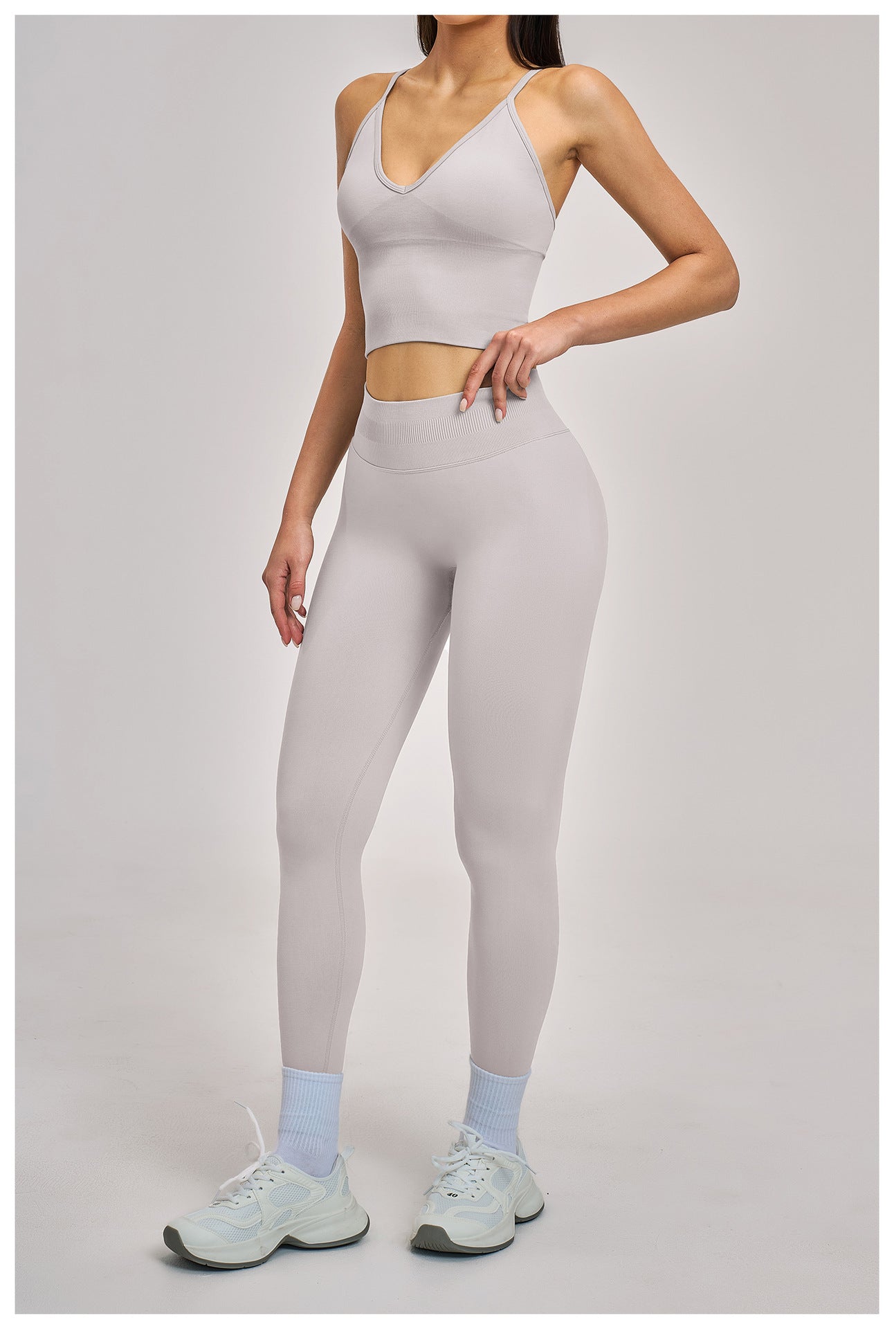 03/2026 Wholesale FOUREGG #5518 Seamless Sets: High-impact Racerback & Naked-feel. Performance gear for 2026 Pickleball & Gym.