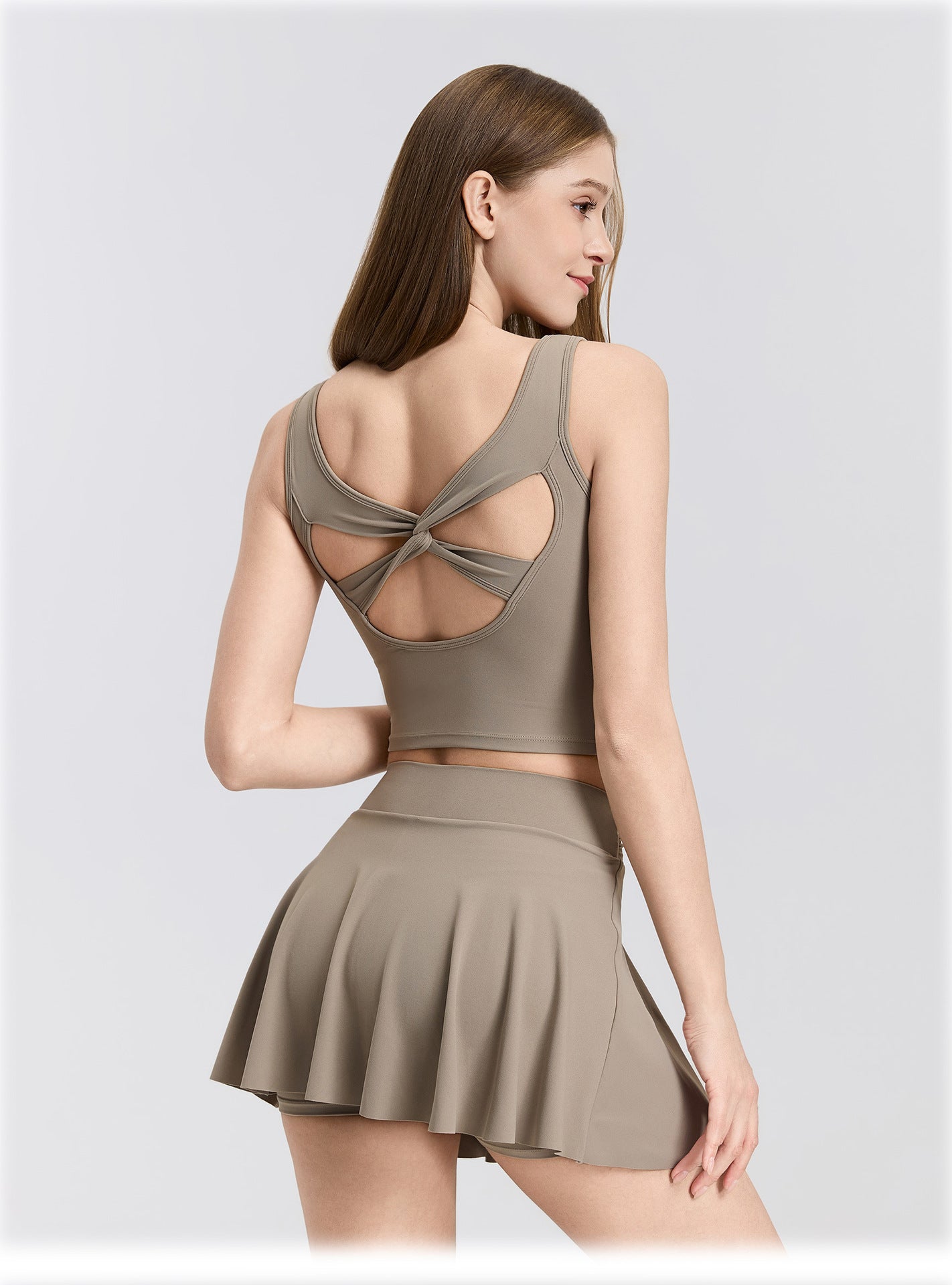 03/2026 fouregg Cloud-Feel One-Shoulder Yoga Top Built-in Bra Running Tops DX5874