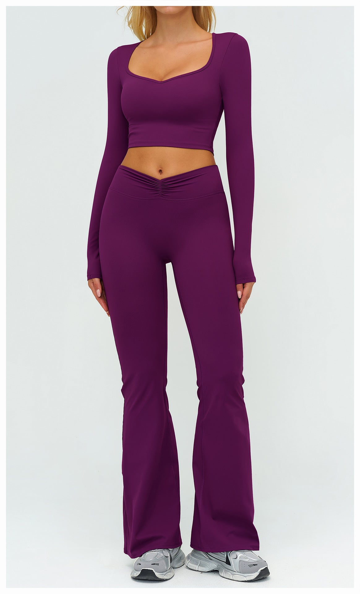 12/2025 Autumn/Winter Cross-Border Brushed Long-Sleeved Yoga Wear, Outdoor Running Fitness Wear, Casual Sports Top 9313