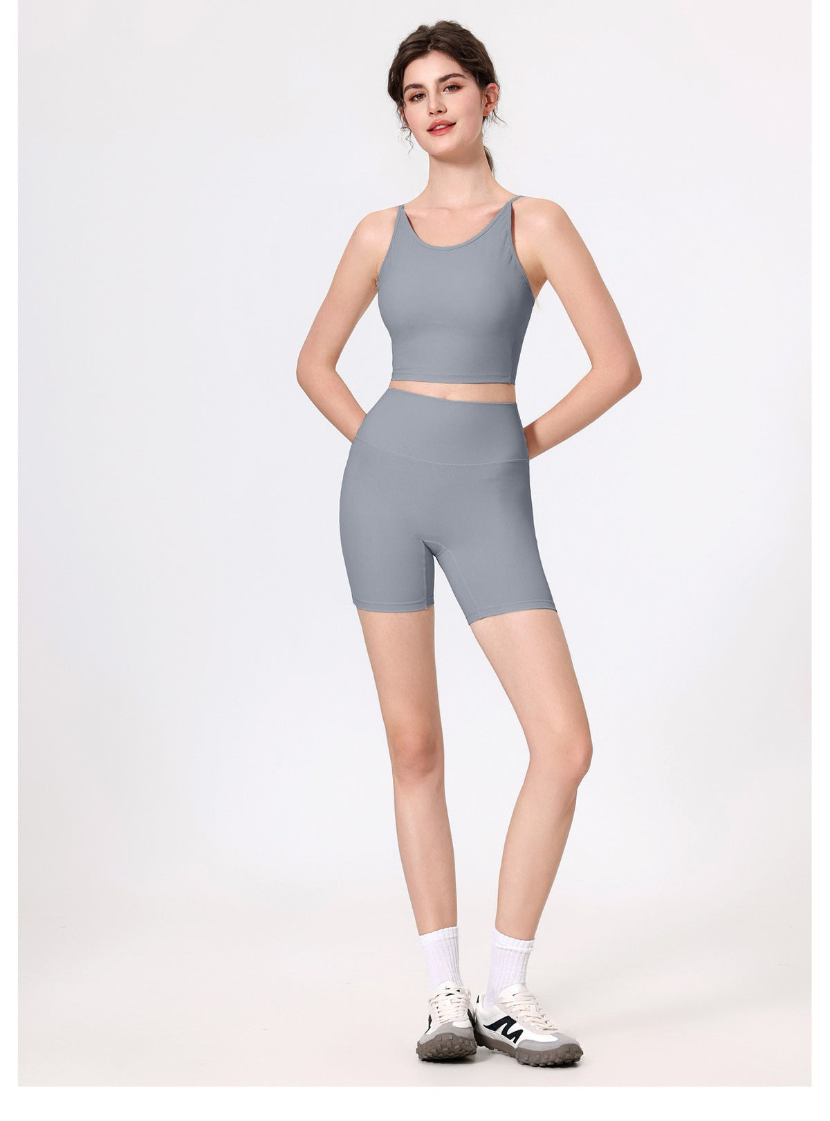 12/2025 fouregg Cloud-Feel Yoga Shorts Peach Lift High-Waisted Gym Biker Shorts YDK3137