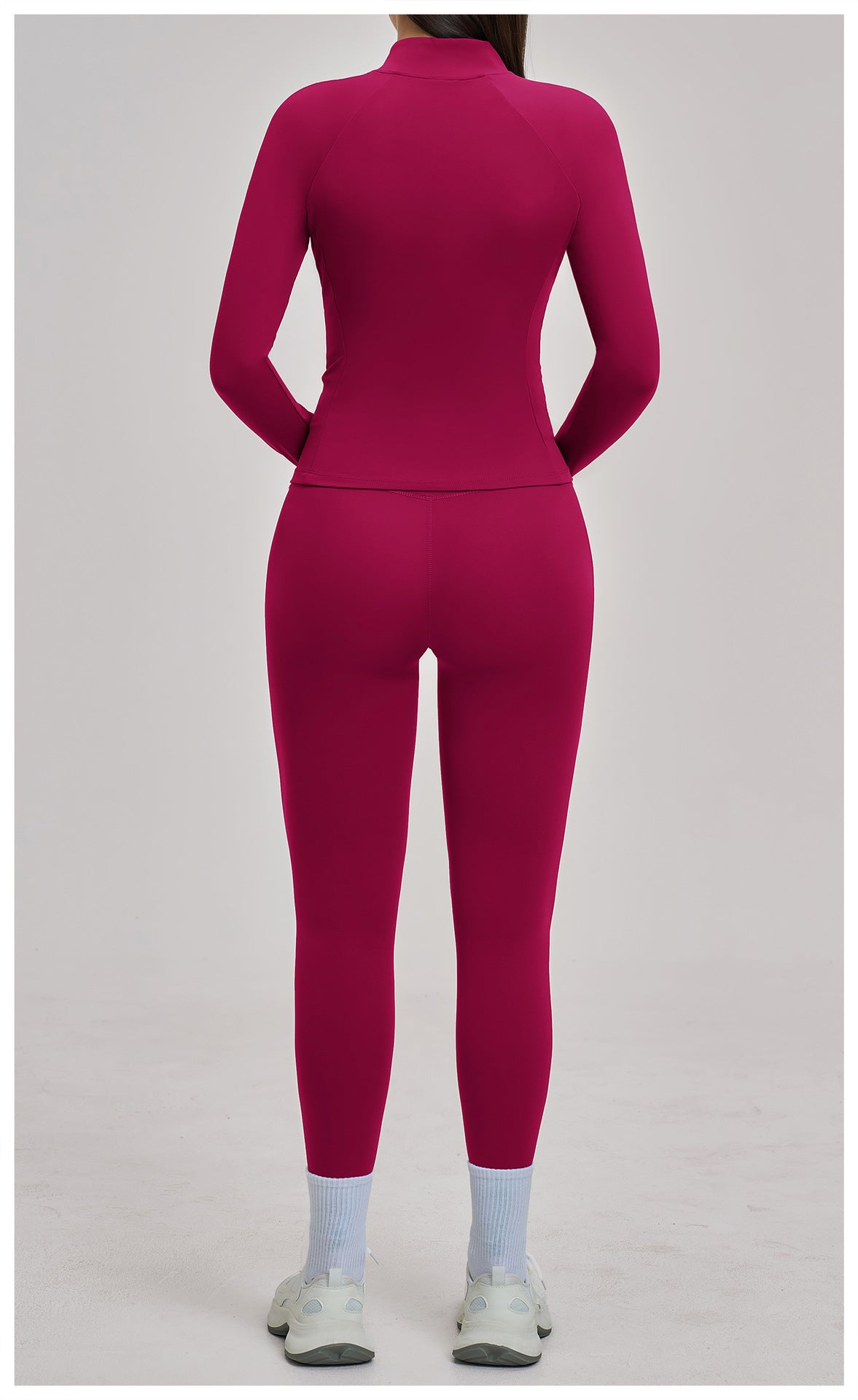03/2026 Women's Zipper Casual Yoga Set, Brushed Outdoor Cycling Running Sports Fitness Set 4510
