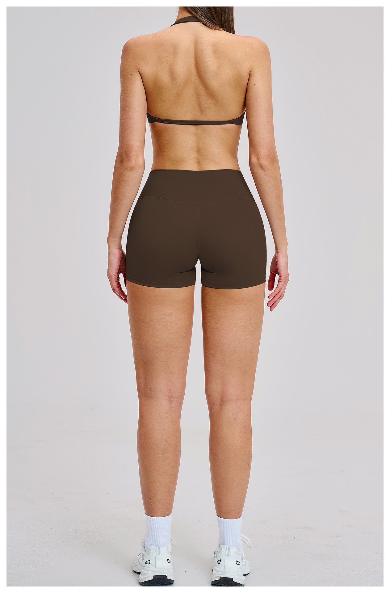 03/2026 Brushed Fleece Sports Yoga Set with Hollow Neck and Beautiful Back - Sports Running Fitness Set 4201