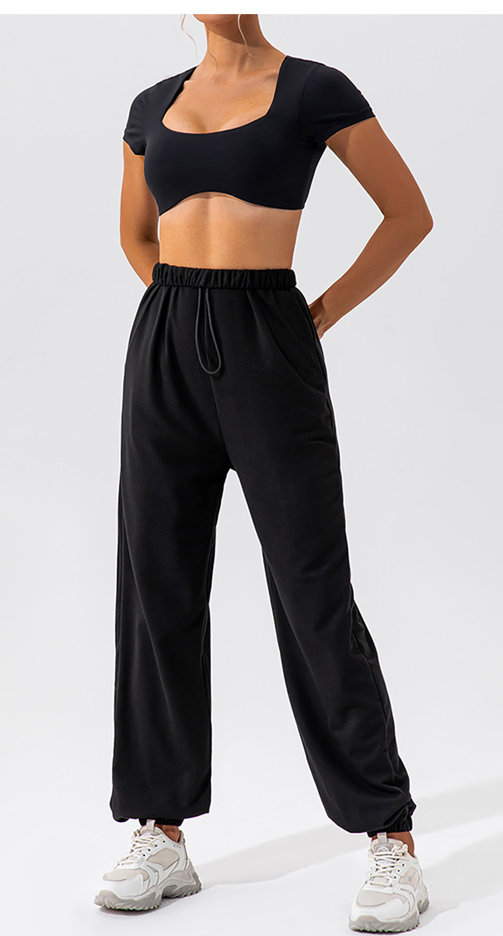 yoga clothing short-sleeved women's navel running sports top women's quick-drying naked fitness short-sleeved T-shirt