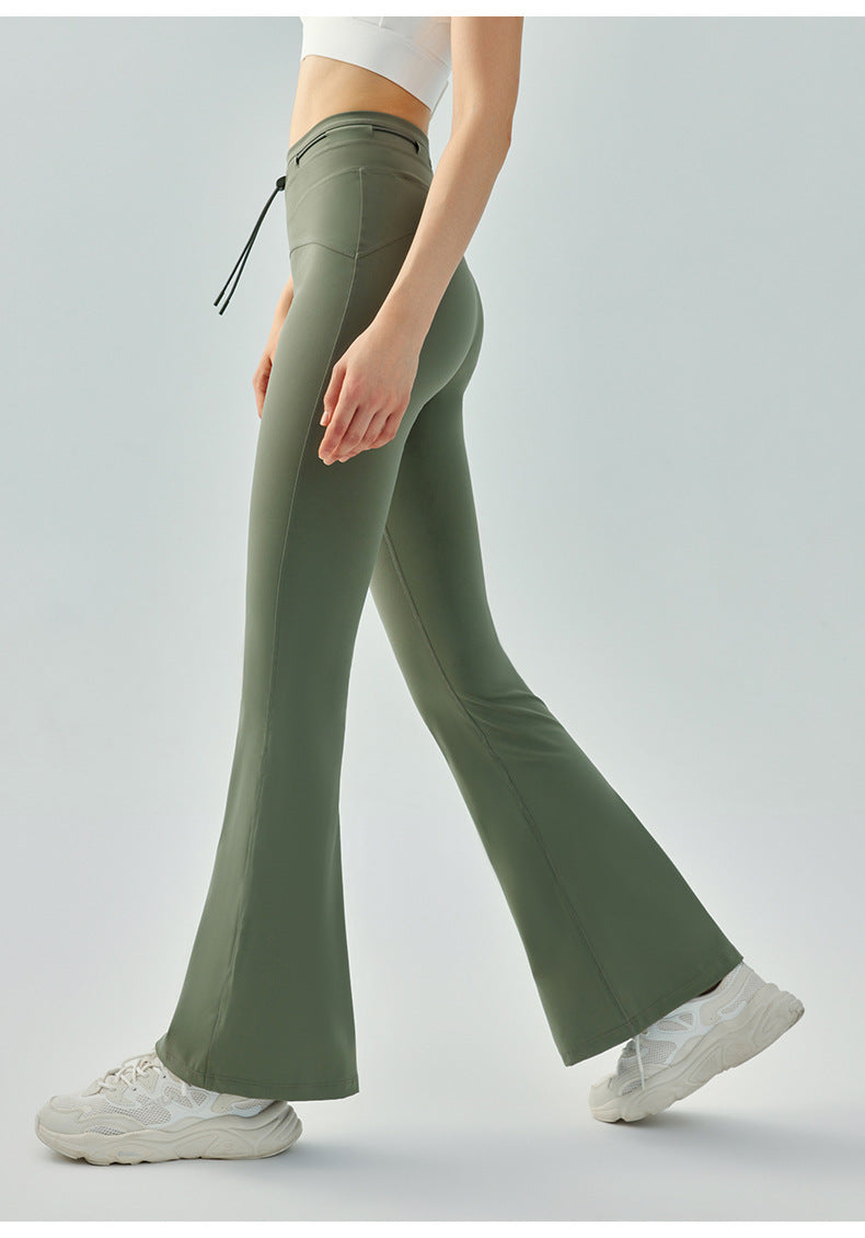 No T line no embarrassment line bell-bottom pants summer naked sense slim yoga pants women's high waist hip-lifting micro-La sports quick-drying fitness pants