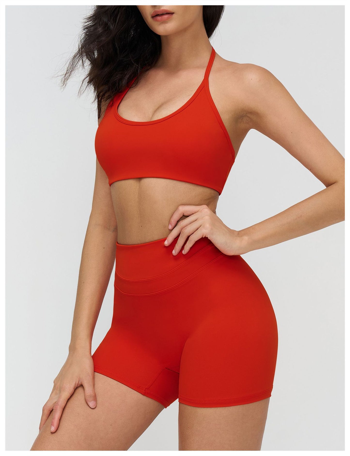 12/2025 European and American brushed yoga bra, neck-hanging hollow beauty back bra, fitness running sports underwear for women 3109