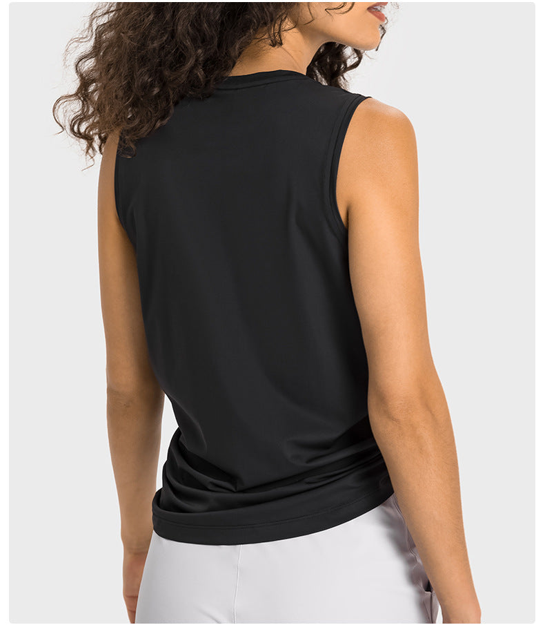 Summer new thin section breathable ice feeling loose strap quick-drying vest fashion outerwear yoga training fitness top