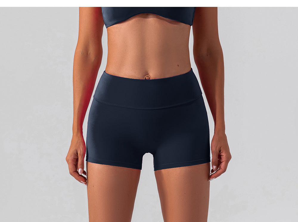 Women Shorts high-waist fitness shorts without embarrassing lines double-sided brushed yoga pants women's hip-lifting tight sports shorts