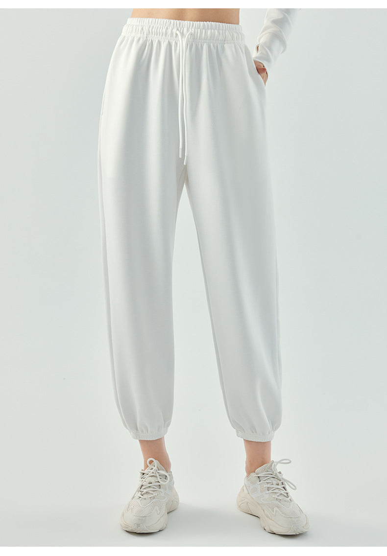 2023.08  sports pants women's soft waxy air layer beam running pants exercise loose casual wide-leg solid color fitness trousers