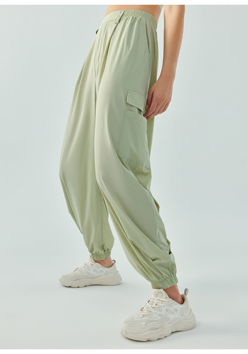 2023.09 New autumn and winter breathable loose vertical fitness pants ultra-thin breathable quick-drying running track pants for women