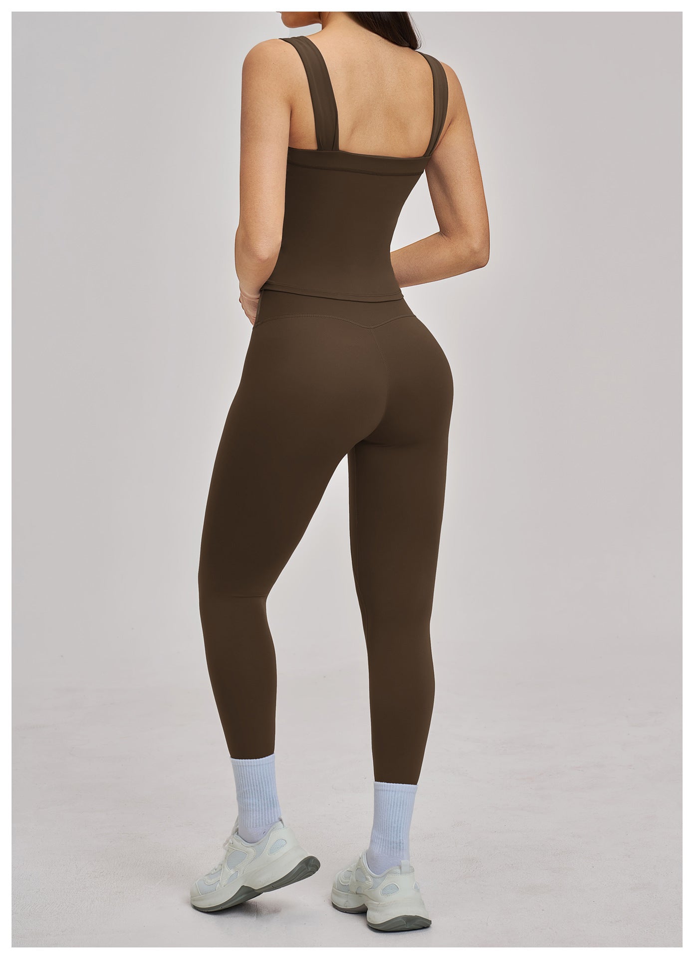 03/2026 Spring European and American style outdoor sports fitness suit, brushed tight-fitting yoga wear, shockproof sports suit for women, 4520