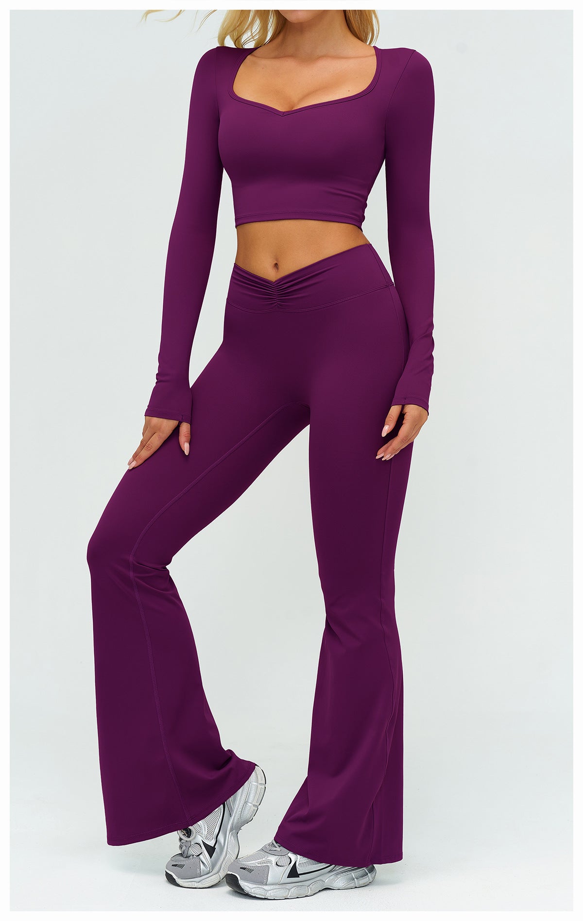 12/2025 Autumn/Winter Cross-Border Brushed Long-Sleeved Yoga Wear, Outdoor Running Fitness Wear, Casual Sports Top 9313