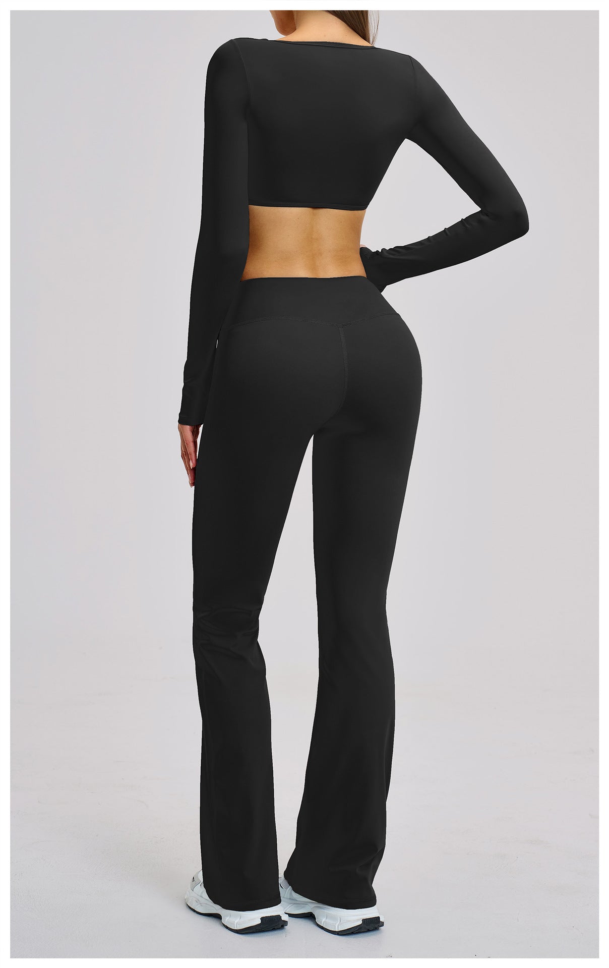 03/2026 Brushed Micro-flare Yoga Set, European and American Style Sports Running Fitness Set, Halter Neck Yoga Suit 4201