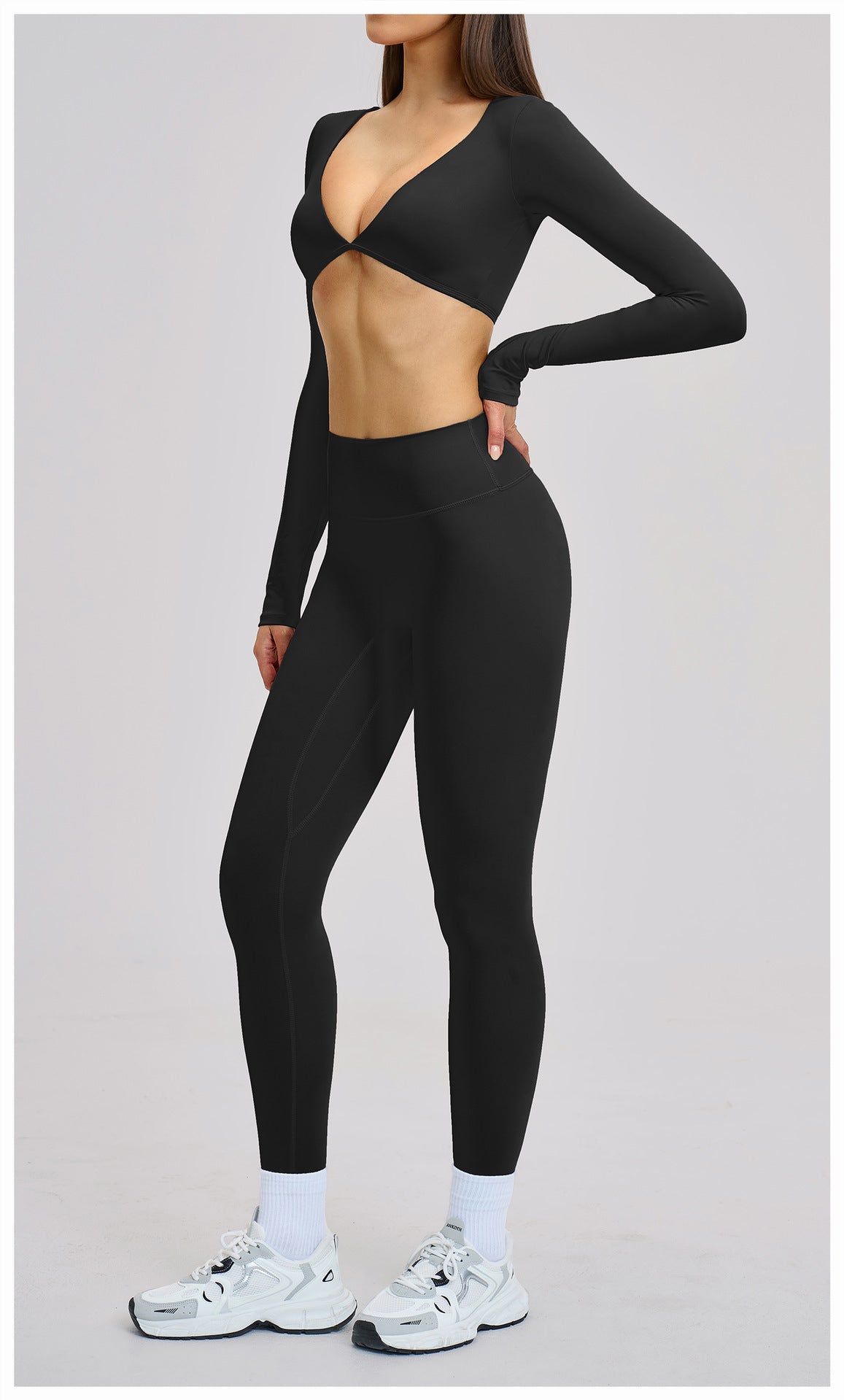 03/2026 Brushed Micro-flare Yoga Set, European and American Style Sports Running Fitness Set, Halter Neck Yoga Suit 4201