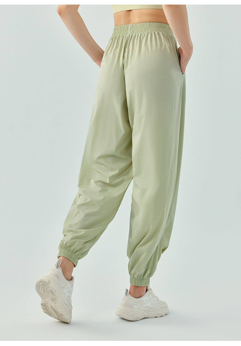 2023.09 New autumn and winter breathable loose vertical fitness pants ultra-thin breathable quick-drying running track pants for women