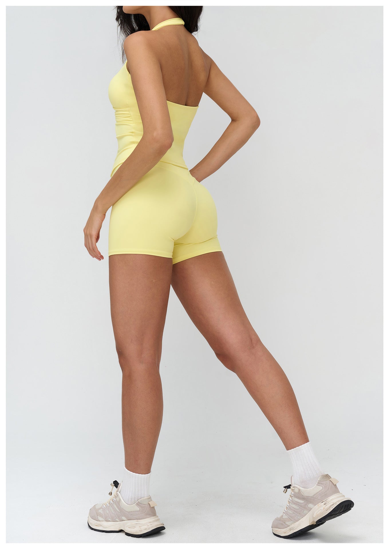 12/2025 V-neck halter yoga vest, tight brushed back beauty sports vest, outdoor running fitness underwear 3109