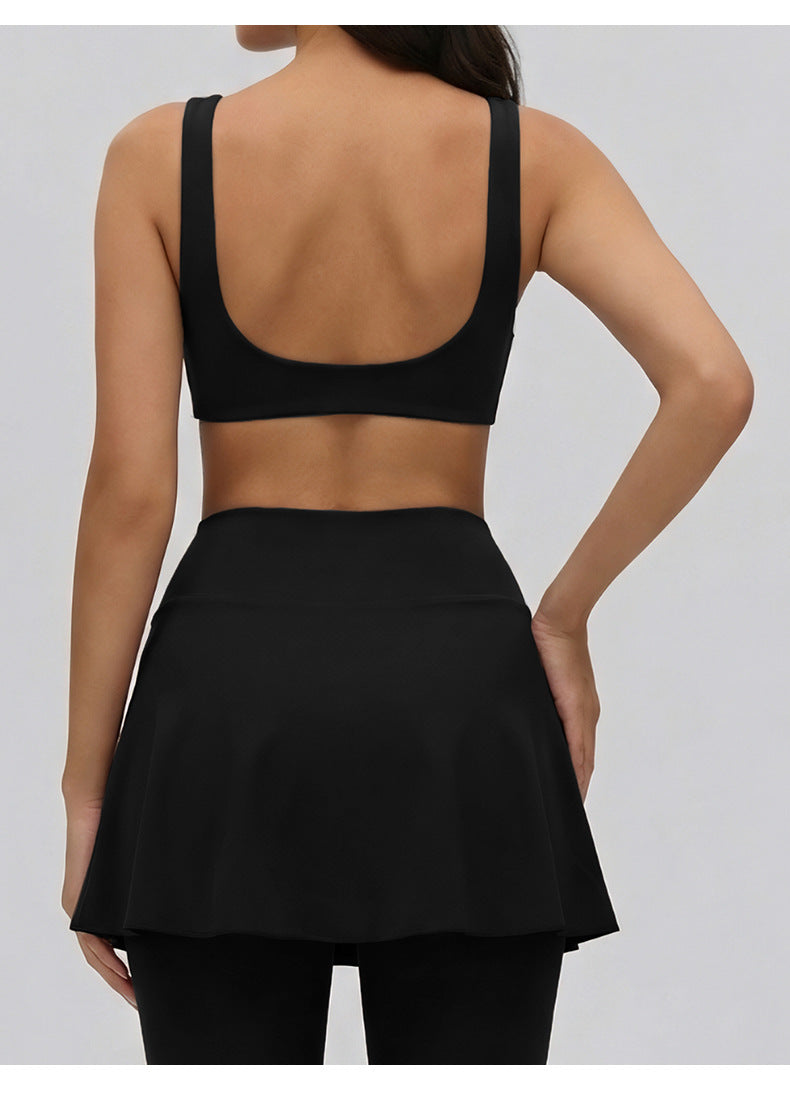 03/2026 European and American style sports bra for women with detachable breast pads, yoga bra, sexy U-neck, beautiful back, wearable as outerwear, fitness vest.