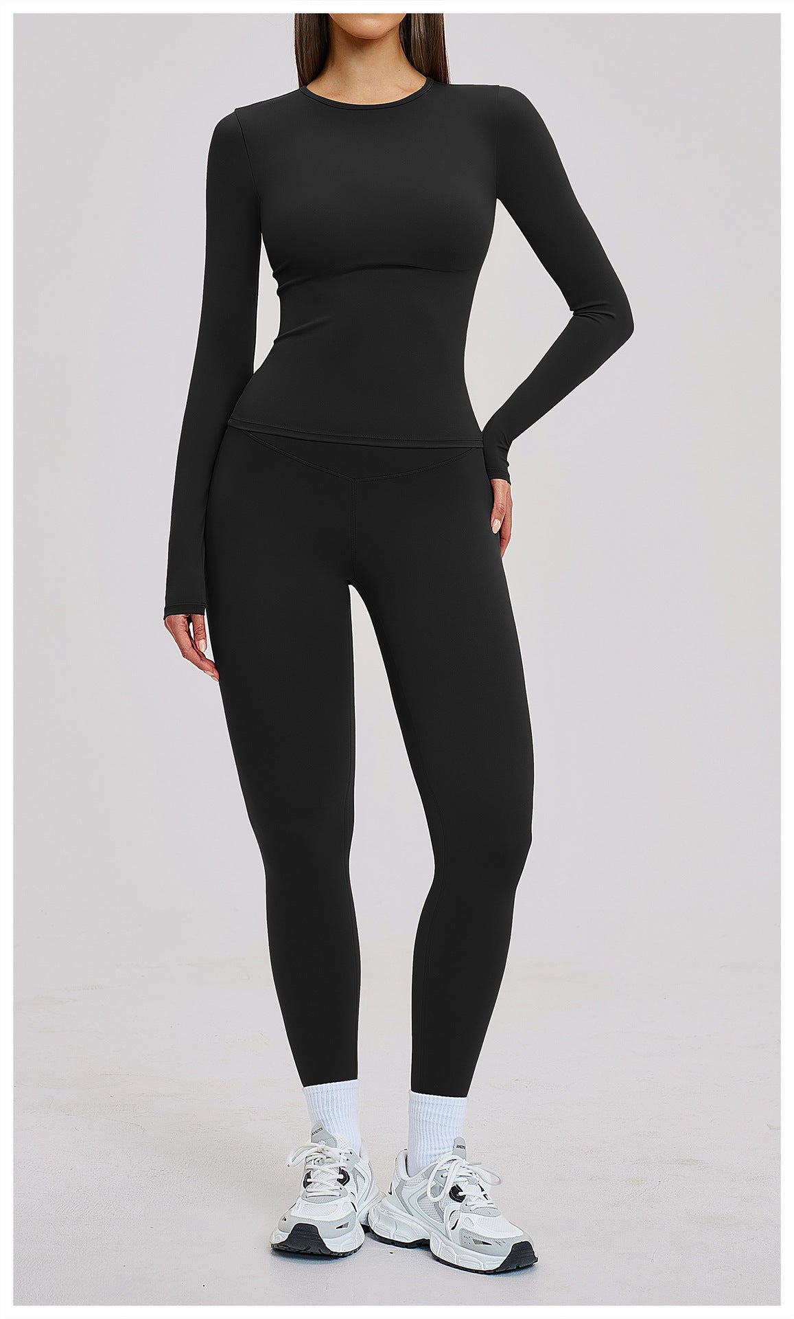 02/2026 Yoga set, brushed microfiber tight-fitting sport and casual outfit for women, outdoor running and fitness set, 8519