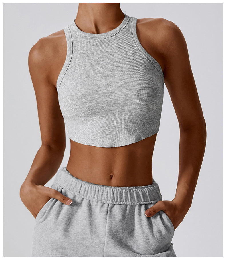 23.08 tight-fitting yoga clothing breathable sports vest I-shaped t-shirt with sleeveless fitness top female 8188