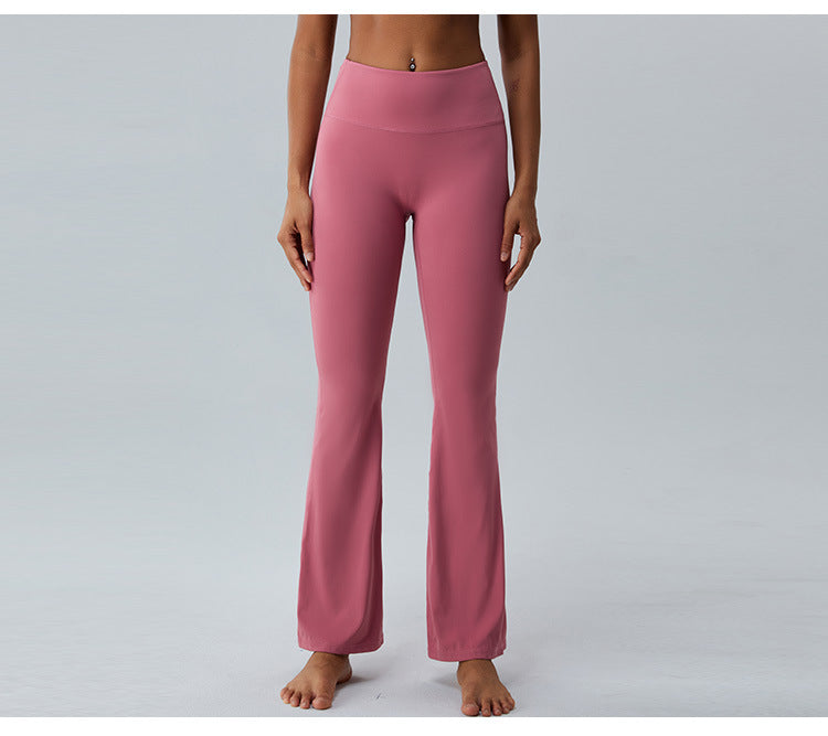 2023.08 Autumn new naked sense of lean speaker yoga pants women micro stretch wide leg pants high waist lift hip outdoor sports fitness pants