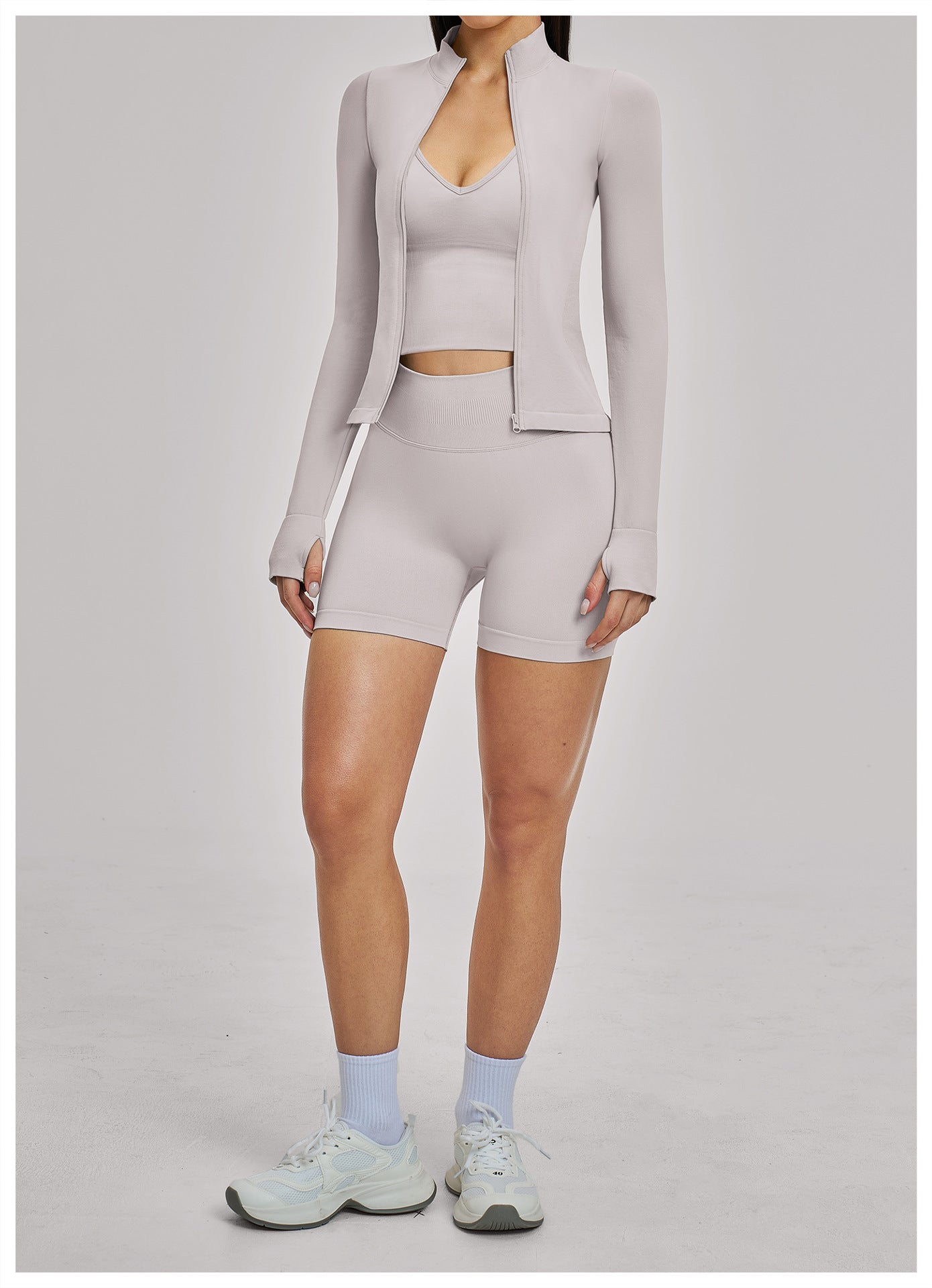 03/2026 Wholesale FOUREGG #5518 Seamless Sets  Cross-back seamless tight-fitting yoga set, high-elastic running sports set for women, 5518