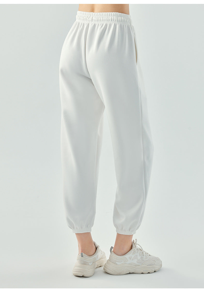 2023.08  sports pants women's soft waxy air layer beam running pants exercise loose casual wide-leg solid color fitness trousers