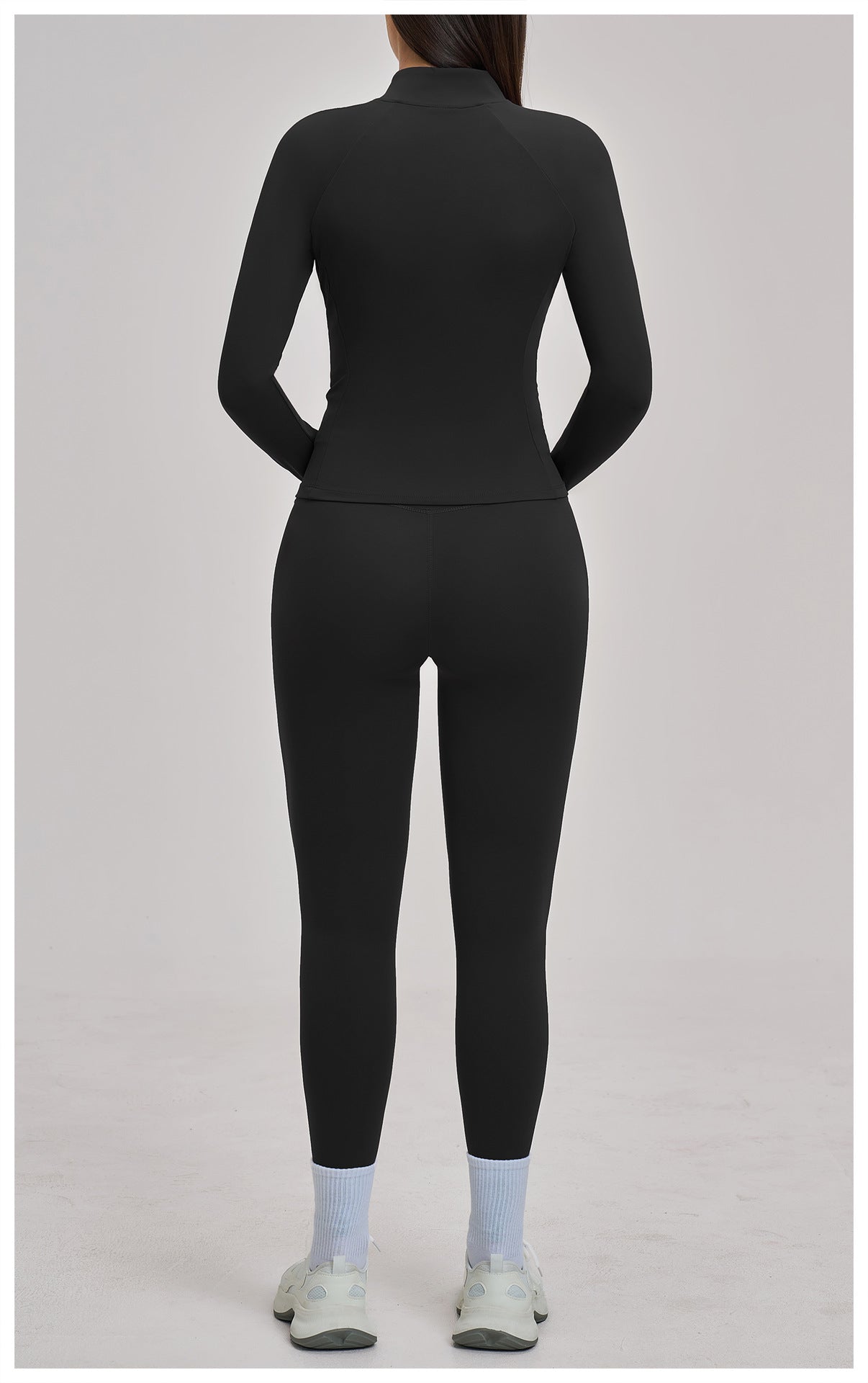 03/2026 Conjunto deportivo con cremallera acanalada - Conjunto casual para mujer - Ciclismo al aire libre, running y triatlón de fitness 4510