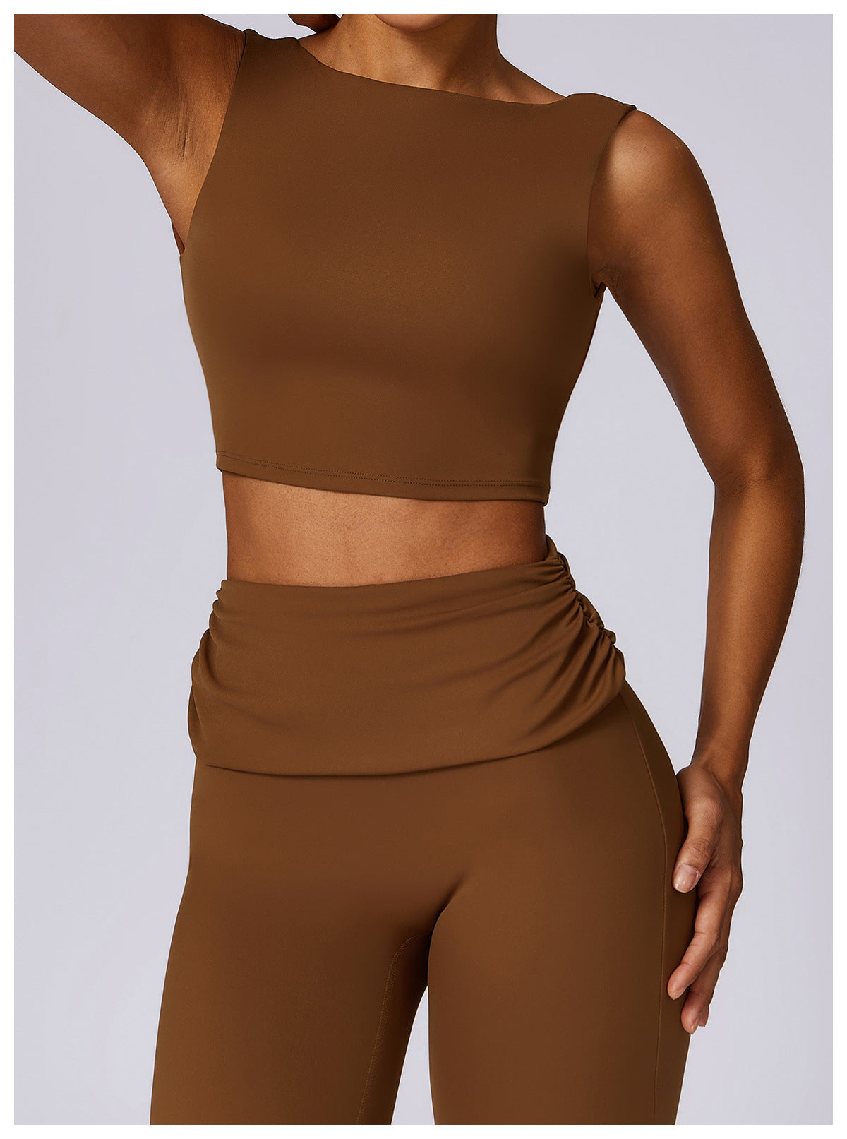 03/2024 Spring nude tight-fitting back yoga suit running sports suit for women breathable quick-drying fitness clothes 8516