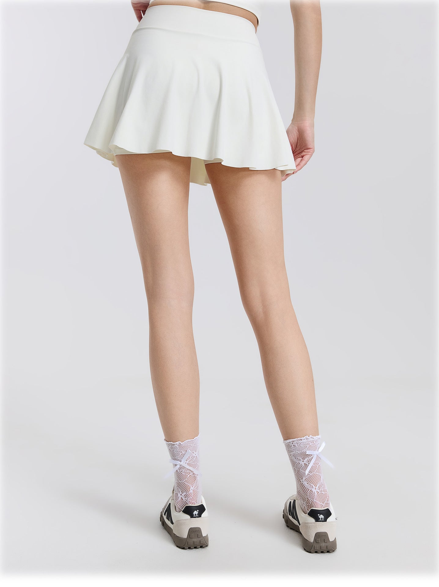 03/2026 High-waisted knotted running sports skirt, women's two-piece design, anti-exposure tennis skirt, fitness pants, yoga skirt