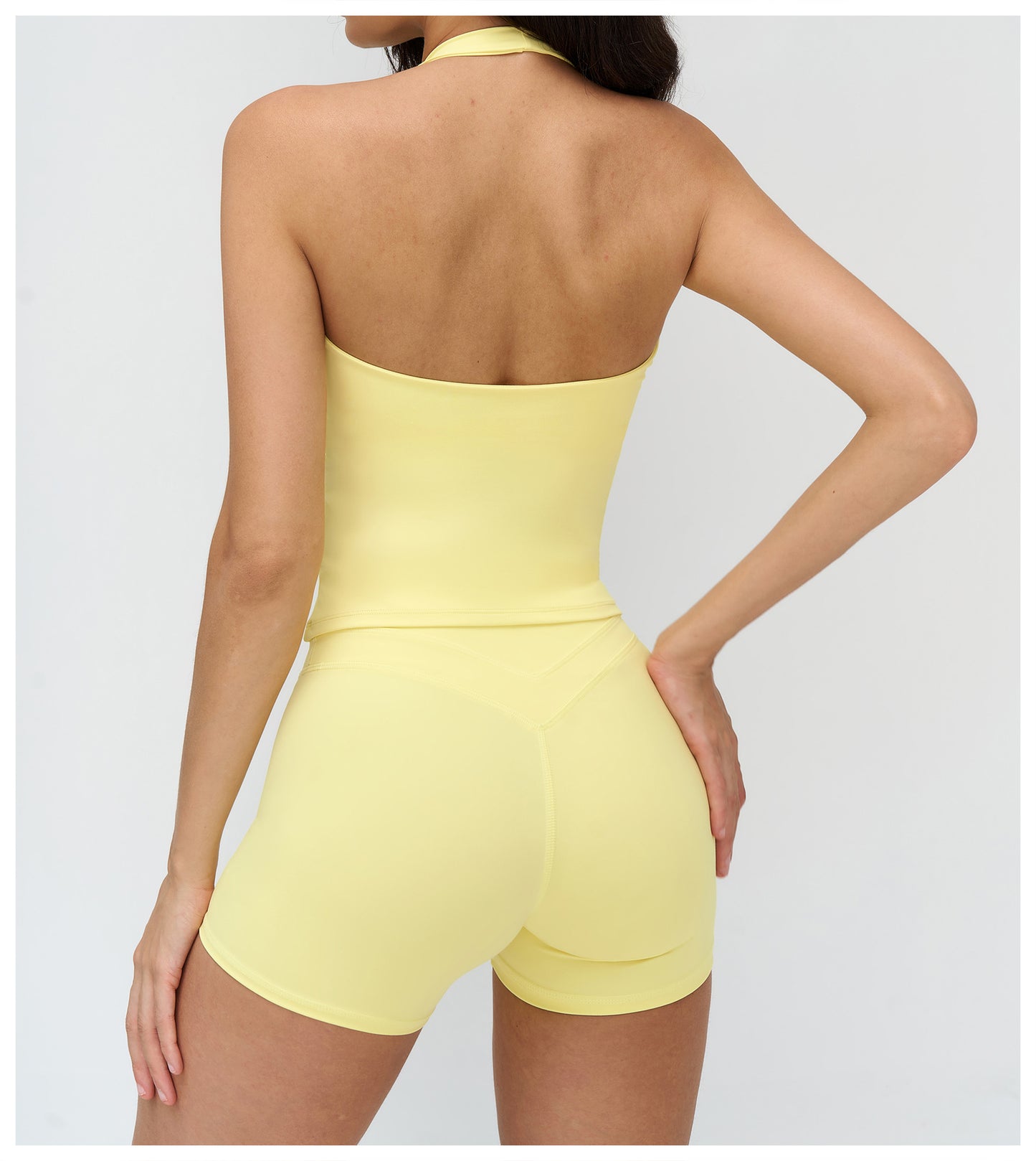 12/2025 V-neck halter yoga vest, tight brushed back beauty sports vest, outdoor running fitness underwear 3109