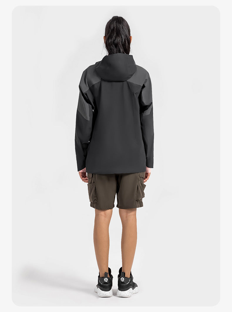 2023.09 Men and women of the same YKK zipper wear-resistant breathable mountaineering clothing three heat seal pressure glue color bird hooded hardshell jacket