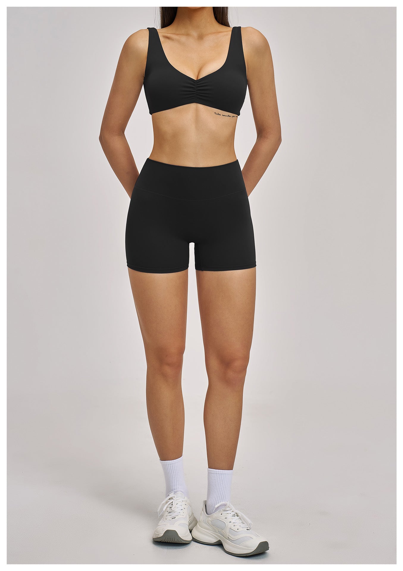 03/2026 Ensemble de Yoga en Micro Flannel Robuste - Ensemble Sportif de Course et Fitness Style Européen - Vêtements de Yoga à Dos Nu et Cou Attaché - 4520