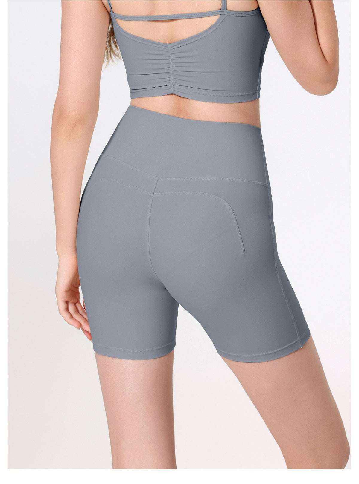 12/2025 fouregg Cloud-Feel Yoga Shorts Peach Lift High-Waisted Gym Biker Shorts YDK3137
