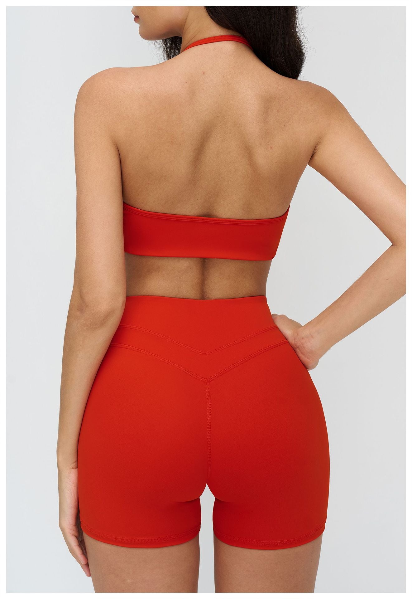 12/2025 European and American brushed yoga bra, neck-hanging hollow beauty back bra, fitness running sports underwear for women 3109