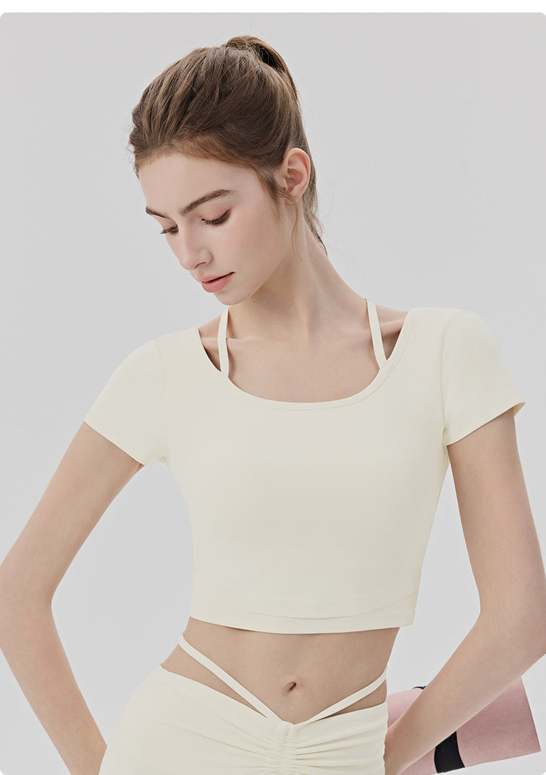 01/2026 Cooling Yoga Set Two-Piece Set with High-End Feel, Padded Bra, Pilates, Nude Comfort Fitness Wear Sports Set for Women