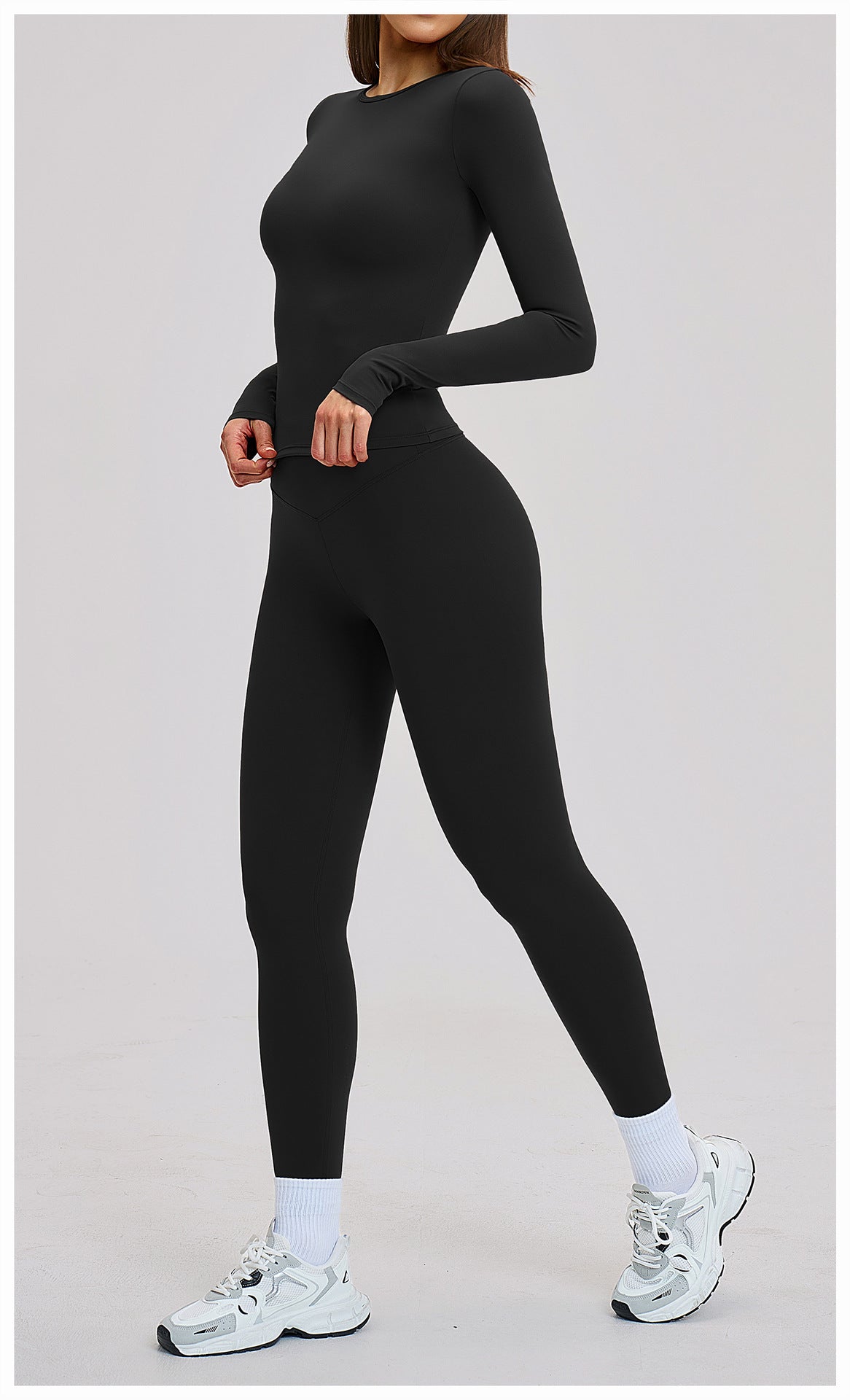 02/2026 Yoga set, brushed microfiber tight-fitting sport and casual outfit for women, outdoor running and fitness set, 8519