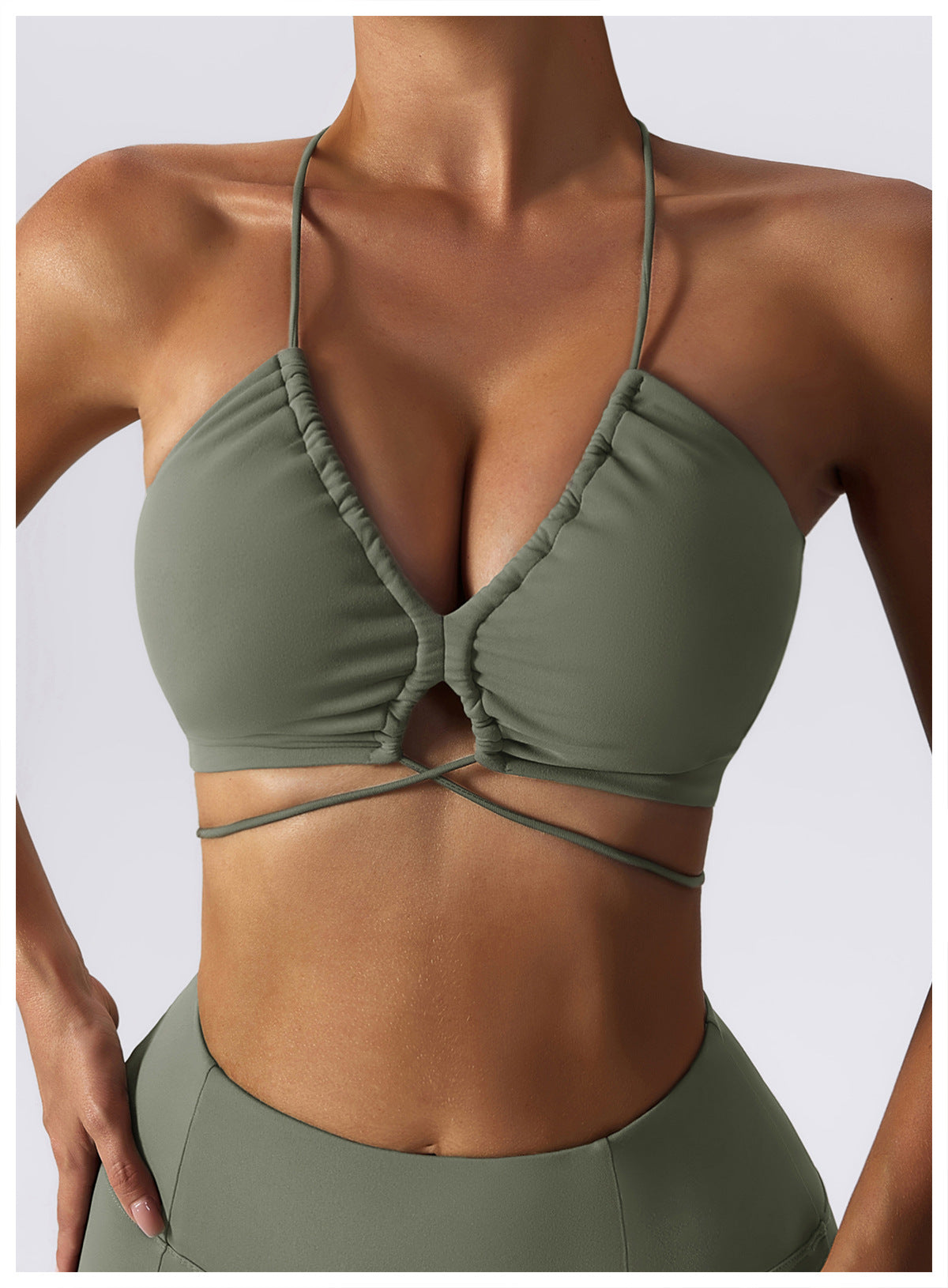 yoga bra quick-drying sports bra women's outer wear straps gather beautiful back fitness clothes 8095